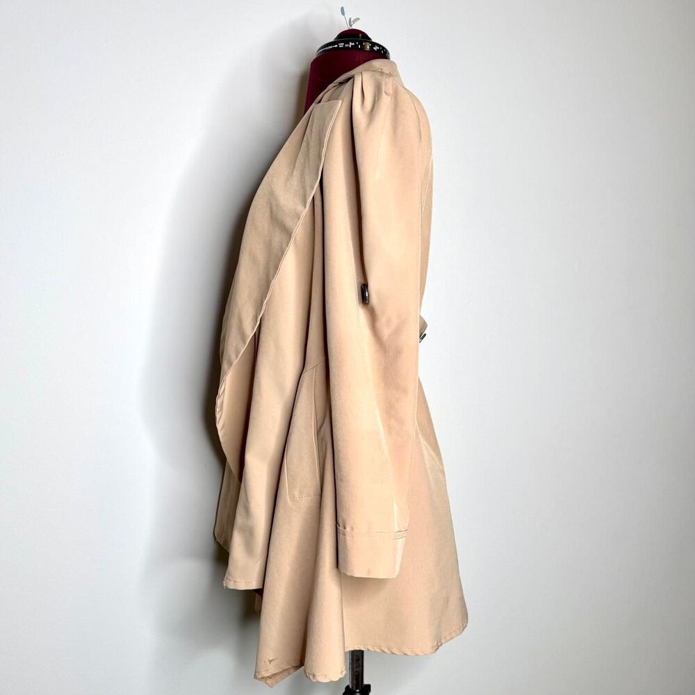 Vintage Y2K J-Fashion Tan Lightweight Coat with pockets NILANQI Womens Medium - Picture 2 of 6